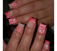 24 piezas de otoño e invierno, patrón floral francés, falso de fácil aplicación para mujeres