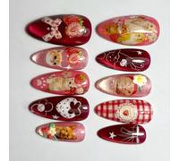 24 piezas de perlas brillantes a presión en uñas con línea de ojo de gato, ondulaciones, cielos estrellados y mar profundo, varios tamaños para uñas, arte ABS