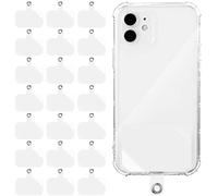 24 piezas de repuesto de TPU transparente para teléfono inteligente Correa de seguridad universal transparente para teléfono teléfono teléfono cordón parche no adhesivo con anillo de metal compatible con la mayoría de los teléfonos inteligentes