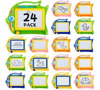 24 piezas de tablero de garabatos borrables pequeño tablero magnético de dibujo para niños recuerdos de fiesta imán almohadilla de dibujo para niños tablero de dibujo para niños bolsa de regalo premios, colores al azar