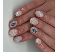 24 Piezas De Uñas Falsas Almendras Presione Sobre Pegajos Falsos Artificiales En Conchas Mares.