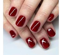 24 piezas de uñas falsas cortas - French Square Press en las uñas - uñas falsas con pegamento - palo en uñas en 12 tamaños - uñas falsas acrílicas clavos extraíbles de clavos