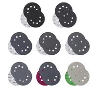 24 Piezas Discos de Lija de 125mm,8 Agujero lijas al agua,Grano 320/600/800/1000/1200/1500/2000/3000,Hook and Loop Papel de Lija Abrasivos Papel de lija de carburo de silicio para Lijadora Excéntrica