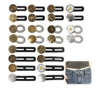 24 Piezas Extensores de Botones para Pantalón, Alargador de Cintura Pantalón Ajustable, Extensor de Cintura con Botón y Botones Extensores Pantalones, para Jeans, Faldas, Pantalones y más