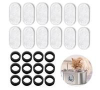 24 Piezas Filtros de Fuente para Gatos Set, 12 Piezas Filtros de Carbón y 12 Piezas Esponjas de Espuma, Filtros de Repuesto para Fuente de Gato, Pet Fountain Filters para Fuente de Agua para Mascotas