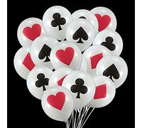 24 Piezas Globos de Casino Globos de Látex con Temática de Póquer Globos de Jugar a Cartas para Fiesta de Tema de Casino, Eventos de Póquer, Decoraciones de Fiesta Temática de Cumpleaños