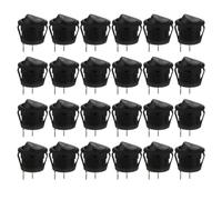 24 Piezas Interruptor Balancín Redondo de 23mm Negro | Plástico y Cobre, Reemplazo para Pieza Dañada, Fácil Instalación, Resistente al Fuego, hasta 15000 Usos
