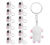 24 Piezas Llaveros Colgantes de Astronauta Rosa PVC para Bolso | Estilo Kawaii y Cartoon, Estructura de Anillo Único, para Correas de Mochila y Viajes