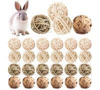 24 Piezas Masticar Juguetes Para Animales Pequeños, Bolas De Hierba Masticar Juguetes Masticar Juguete Masticar Juguete Conejo Pelotas De Juego Para Conejos Hamsters Chinchillas Conejitos Gerbille