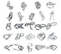 24 Piezas Metal Wire Puzzle Logic Brain Teaser Set - de Metal IQPuzzles Difficult Games - Ideal Intelligence Toys Gift for Kids and Adults, con de Transporte, para Juegos de Fiesta, 24
