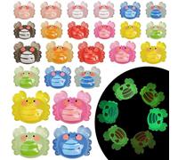 24 Piezas Mini Cangrejos Luminosos de Resina, Figuras en Miniatura, Mini Animales de Colores que Brillan en la Oscuridad, Cangrejos Diminutos para Decoración de Jardines, Paisajismo y Decoración