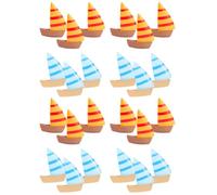 24 Piezas Modelo de Barco de Vela en Miniatura PVC