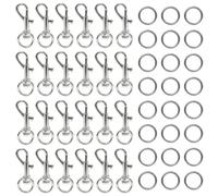 24 Piezas mosquetones giratorio para correas de perros, gancho de seguridad giratorio 360° con 24 Anillas de Acero Inoxidable mosqueton llavero zinc carabiner clip para Collar de Perro, Equipaje, DIY