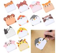 24 Piezas Nota Adhesiva de Animales, Mini Libretas para Niños Cumpleaños, Notas Adhesivas Bonitas, Sticky Notes de Colores para Recordatorios, Planificadores, Mensajes