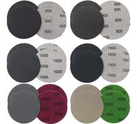 24 Piezas Papel de Lija, 75 mm Disco de Lija Redondos, Discos de Lijado de Pulir para Madera Metálica, Grano 600/800/1000/1500/2000/3000，almohadillas de lijado, redondas, sin agujero