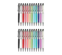 24 Piezas / Paquete Bling Bling 2-En-1 Slim Crystal Diamond Stylus Pen Y BolíGrafos de Tinta (12 Colores)