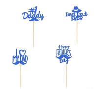 24 piezas para decoración de cupcakes del día del padre, con el hombre, el mito para leyenda, diseño para decoración de pasteles, 6 x 3,8 cm (estilo uno)