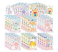 24 Piezas Pegatinas Make-a-Face para Niños, Stickers Set Infantiles DIY, Pegatinas Animales Infantiles para Manualidades, Scrapbooking, Laptops, Bolsas De Fiesta Y Regalos De Cumpleaños