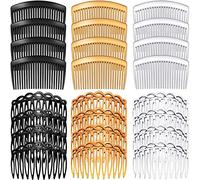 24 Piezas Peines de Clip Lateral de Pelo Francés Peine Giratorio de Plástico Accesorios de Peines con Pinza de Cabello con 11/23 Dientes para Niñas Mujeres