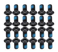 24 piezas Pernos de freno de disco de bicicleta T25 Tornillos de freno de disco de bicicleta coloridos M5 x10mm / 0.4in Pernos de rotor de freno de disco de resistencia al desgaste de acero(negro)