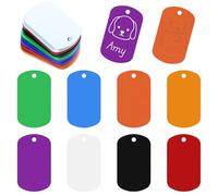 24 Piezas Placa Perro Personalizada,Colorido Chapas Militares Aluminio,Placas De Identificación Perro Grabada,rectángulo Etiquetas En Blanco De Aluminio Para DIY Manualidades,Collares,Joyas,Colgantes