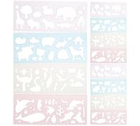 24 Piezas Plantillas de Pintura de Animales, Reutilizables Pp