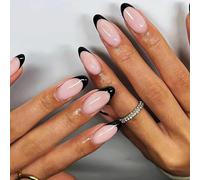 24 piezas Prensa de almendras en las uñas uñas postizas francesas uñas manicura arte uñas elegante ornamento fácil de usar