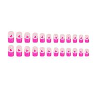 24 Piezas Prensa Elegante En Uñas Patrón De Corazón Brillante Uñas Falsas Francesas Manicura Uñas Para Mujeres Diseños Franceses Uñas