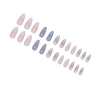 24 Piezas Presione En Las Uñas Consejo Francés Falso Almond Stick Sobre Cómoda Manicura Artificial Para Ropa De Uña Elegante Niñas Niñas