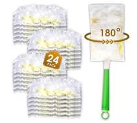 (24 Piezas) Recambios de Plumero para Swiffer Plumero Atrapapolvo, Kit de Repuesto de Multisuperficie Suave de 180° con 1 Mango Adicional, Cabezal de Cepillo Desechable para Quitar el Polvo