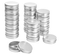 24 Piezas Tarros de Lata Cosméticos Redondos de 60 ml, Latas de Aluminio Vacías, Envases para Cosmetica con Tapa de Rosca para Crema Loción Polvo Bálsamo Labial Muestra Almacenamiento de Maquillaje
