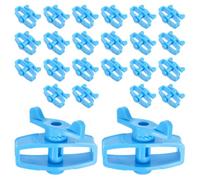 24 Piezas Tensor de Cercas Eléctricas Azul de Plástico, Tornillo | Resistente al Clima, Ranura Inclinada y Manija Tipo Ala, para Cordones y Cinta Eléctrica en Patio