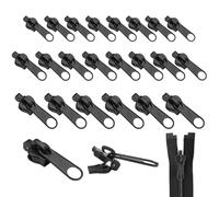24 Piezas Tirador Cremallera Universal,3 Tamaños Cursor Cremallera,Tiradores de Cremallera de Repuesto,Cabeza de Cremallera,Tirador de Cremallera Extraíble para Chaquetas,Abrigos,Vaqueros,Maletas
