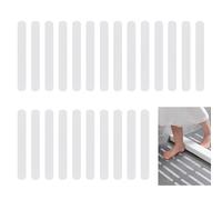 24 Piezas Tiras Seguridad para Ducha Bañera, Adhesivos Antiresbalantes para Baño, Pegatinas Transparente Antideslizantes, Antideslizante para Escaleras Superficies Resbaladizas, Fáciles de Instalar