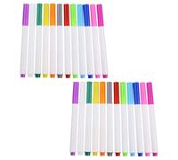 24 Piezas Tiza Líquida Soluble en Agua sin Polvo, Borrable | 12 Colores por Juego, Dióxido de Titanio y Yeso, Uso en Enseñanza y Hogar, para Pequeños