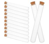 24 Piezas Tubo de Ensayo de Vidrio 20ml, Base Redonda con Corcho | Ajuste Hermético, Compatibilidad con Centrífuga, Muestreo Preciso, Uso en Laboratorio y Manualidades