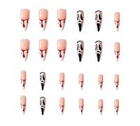 24 Piezas Uñas Postizas De Halloween, Press On Nails Largo, Uñas Acrílicas A Presión De Bailarina De Halloween, Con Gelatina, Para Fiestas De Halloween, Espectáculos Escénicos Y Juegos De Rol