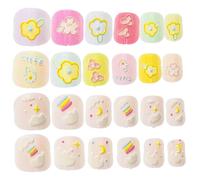 24 Piezas Uñas Postizas para Niñas, Plástico, Adhesivas | Diseños Adorables, Aplicación Fácil y Retirada Sencilla, para DIY y Ocasiones de Thanksgiving