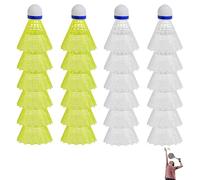 24 Piezas Volantes de Bádminton, Nylon Badminton Volantes, Durabilidad y Estabilidad Plástico Bádminton Balls para Ocio y Entretenimiento, Deportes al Aire Libre en Interiores (Amarillo y Blanco)