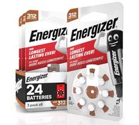 24 pilas acústicas Energizer para audífonos, tamaño 312, marrón sin mercurio, 3 paquetes de 8 pilas
