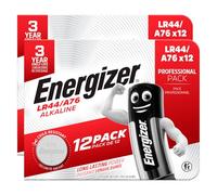 24 pilas Energizer de botón LR44 de pilas alcalinas A76 de 1,5 V de larga duración para termómetros digitales, calculadoras y relojes de pulsera, mantienen la carga durante 3 años