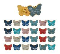 24 pines de mariposa a granel, alfileres cristianos esmaltados con diseño de Jesús, versículos de la Biblia, regalo a granel, regalos de fiesta cristiana, regalos de iglesia, broche de solapa de metal