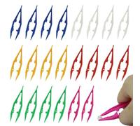 24 pinzas de perlas para planchar, pinzas multicolores, pinzas de plástico ligeras para manualidades de cuentas, electrónica, artesanía familiar, 10 cm, pinzas de perlas multifuncionales para