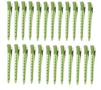 24 Pinzas para el Cabello,Broches Pinzas Cocodrilo Profesionales de Metal para Pelo Duradera con Agarre Antideslizante y Dientes Grandes Anchos(8.5cm (green)