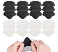 24 Protections Talon en Cuir Véritable, Lot Mixte Noir et Blanc, Coussinets Anti-Frottement Autocollants pour Chaussures, Prévention des Ampoules, Confort Optimal pour Hommes et Femmes