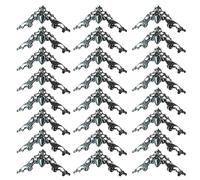 24 protectores de esquina decorativos de metal para cubiertas de libros, marcos de fotos, cajas de joyería, álbumes y refuerzo de caja de manualidades (negro)