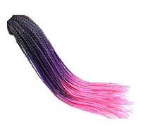 24 pulgadas 100 g 22 hebras Ombre negro púrpura rosa Micro Box Braids Crochet Trenzas Extensión de cabello trenzado sintético(T1b/pink)