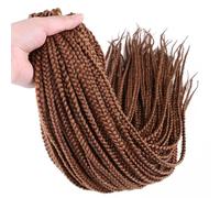 24 pulgadas 100 g 22 hebras Ombre negro púrpura rosa Micro Box Braids Crochet Trenzas Extensión de cabello trenzado sintético(#30)