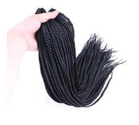 24 pulgadas 100 g 22 hebras Ombre negro púrpura rosa Micro Box Braids Crochet Trenzas Extensión de cabello trenzado sintético(#1)