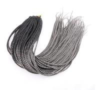 24 pulgadas 100 g 22 hebras Ombre negro púrpura rosa Micro Box Braids Crochet Trenzas Extensión de cabello trenzado sintético(T1B/Grey)